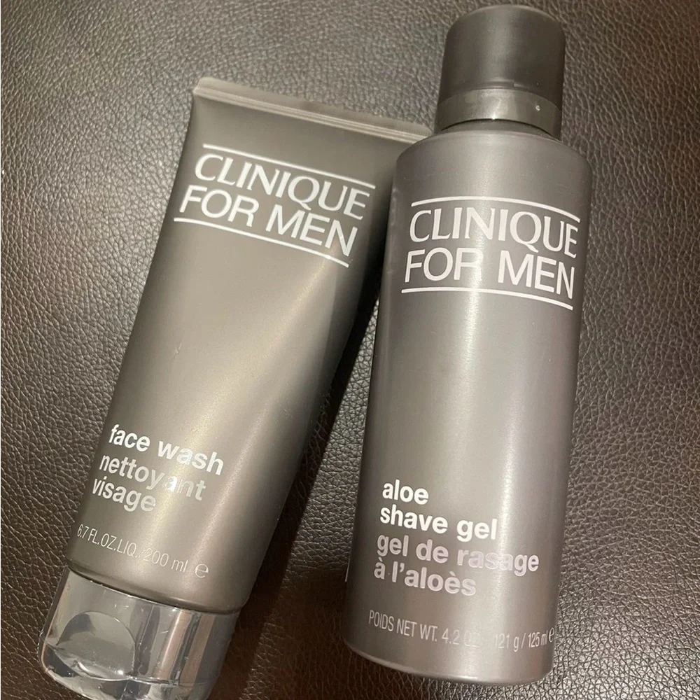 Clinique men’s face wash 6.7Qz/200ML Aloe shave gel 4.2Qz/125ML